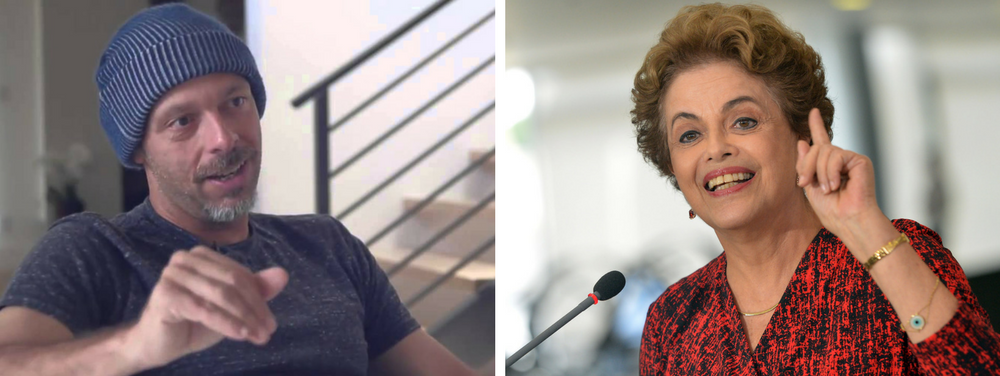 Incapaz de responder às diversas acusações de que fraudou fatos históricos, o cineasta José Padilha, que dirige a série 'O Mecanismo', defendeu o direito de mentir e atribuir ao ex-presidente Luiz Inácio Lula da Silva uma frase do senador Romero Jucá (PMDB-RR), sobre "estancar a sangria", dita justamente para justificar o golpe de 2016; “Jucá não é dono dessa expressão", disse Padilha; na sua lógica, seria portanto justificável atribuir frases de Hitler a judeus; Padillha também agrediu a presidente deposta Dilma Rousseff; "se a Dilma soubesse ler, não estaríamos com esse problema”, afirmou; em nota, Dilma afirmou que a "má-fé de Padilha é gritante" e a Netflix se tornou alvo de boicote no Brasil (Foto: Leonardo Attuch) Incapaz de responder às diversas acusações de que fraudou fatos históricos, o cineasta José Padilha, que dirige a série 'O Mecanismo', defendeu o direito de mentir e atribuir ao ex-presidente Luiz Inácio Lula da Silva uma frase do senador Romero Jucá (PMDB-RR), sobre "estancar a sangria", dita justamente para justificar o golpe de 2016; “Jucá não é dono dessa expressão", disse Padilha; na sua lógica, seria portanto justificável atribuir frases de Hitler a judeus; Padillha também agrediu a presidente deposta Dilma Rousseff; "se a Dilma soubesse ler, não estaríamos com esse problema”, afirmou; em nota, Dilma afirmou que a "má-fé de Padilha é gritante" e a Netflix se tornou alvo de boicote no Brasil
