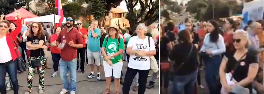 Dezenas de docentes de diversas áreas da Universidade Federal do Paraná (UFPR), onde Sergio Moro também lecionava, até pedir licença para ir para os Estados Unidos, estão discursando nesta tarde no acampamento próximo à Polícia Federal e gritando "Lula Livre"; "Aquela universidade não é branca, não é Sérgio Moro. Aquela não é a universidade do Sergio Moro", discursou um líder estudantil; assista (Foto: Gisele Federicce) Dezenas de docentes de diversas áreas da Universidade Federal do Paraná (UFPR), onde Sergio Moro também lecionava, até pedir licença para ir para os Estados Unidos, estão discursando nesta tarde no acampamento próximo à Polícia Federal e gritando "Lula Livre"; "Aquela universidade não é branca, não é Sérgio Moro. Aquela não é a universidade do Sergio Moro", discursou um líder estudantil; assista