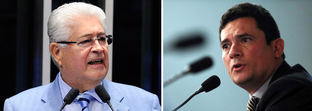 Na presidência do Senado nesta sexta-feira 6, o senador Roberto Requião afirmou, em discurso na tribuna, que Sérgio Moro cumpriu à risca o protocolo do Departamento de Justiça dos Estados Unidos ao ordenar a prisão do ex-presidente Lula, e não os procedimentos legais brasileiros; "Moro cometeu ilegalidades e está a serviço de fora", disse ele; Requião convocou ainda os brasileiros à resistência contra o avanço do arbítrio e a entrega do país aos interesses internacionais; assista ao discurso (Foto: Leonardo Lucena) Na presidência do Senado nesta sexta-feira 6, o senador Roberto Requião afirmou, em discurso na tribuna, que Sérgio Moro cumpriu à risca o protocolo do Departamento de Justiça dos Estados Unidos ao ordenar a prisão do ex-presidente Lula, e não os procedimentos legais brasileiros; "Moro cometeu ilegalidades e está a serviço de fora", disse ele; Requião convocou ainda os brasileiros à resistência contra o avanço do arbítrio e a entrega do país aos interesses internacionais; assista ao discurso