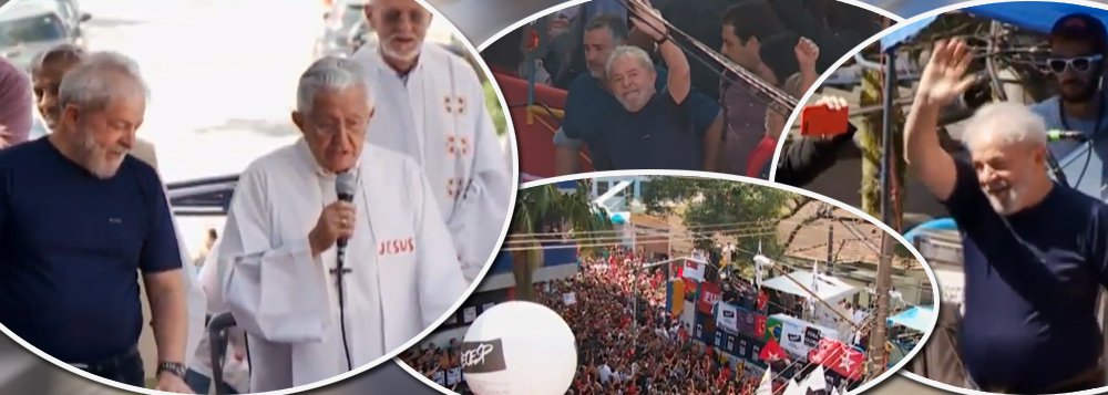 Neste dia histórico, em que o maior presidente da história do Brasil, Luiz Inácio Lula da Silva, será preso num processo de exceção, que atende a interesses internacionais, e com uma ordem de prisão ilegal, ocorreu uma missa comemorativa do aniversário da ex-primeira-dama Marisa Letícia e, em seguida, o ex-presidente Lula falou pela primeira vez sobre seu martírio. Assista, ao vivo, a transmissão com imagens gentilmente cedidas pela TV: (Foto: Leonardo Attuch) Neste dia histórico, em que o maior presidente da história do Brasil, Luiz Inácio Lula da Silva, será preso num processo de exceção, que atende a interesses internacionais, e com uma ordem de prisão ilegal, ocorreu uma missa comemorativa do aniversário da ex-primeira-dama Marisa Letícia e, em seguida, o ex-presidente Lula falou pela primeira vez sobre seu martírio. Assista, ao vivo, a transmissão com imagens gentilmente cedidas pela TV: