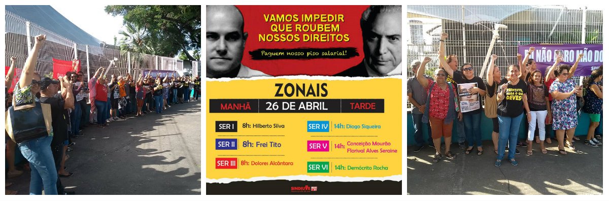 Professores da rede municipal de Fortaleza permanecem em greve por tempo indeterminado e cumprem agenda de mobilização em todas regionais de Fortaleza, durante o dia de hoje. Ontem, o prefeito Roberto Cláudio afirmou que só retoma as negociações se os professores suspenderem a greve (Foto: Fatima 247) Professores da rede municipal de Fortaleza permanecem em greve por tempo indeterminado e cumprem agenda de mobilização em todas regionais de Fortaleza, durante o dia de hoje. Ontem, o prefeito Roberto Cláudio afirmou que só retoma as negociações se os professores suspenderem a greve