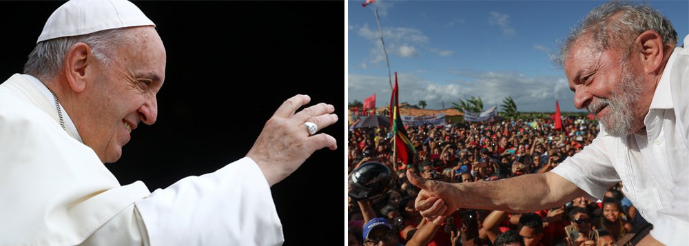"Por tudo o que o Papa Francisco já disse e fez em seu mandato, por tudo o que pensa do mundo, não há dúvida de que ele está muito mais próximo de Lula que de Moro e de Temer", diz o jornalista e colunista do 247 Alex Solnik; "O papa é a pessoa mais poderosa do mundo. Se numa prédica dominical da praça de São Pedro ele pedisse liberdade para Lula, Temer não teria como não o indultar. Mas nem sempre os poderosos podem utilizar o seu poder. O papa apoia Lula em silêncio", diz Solnik (Foto: Alex Solnik) "Por tudo o que o Papa Francisco já disse e fez em seu mandato, por tudo o que pensa do mundo, não há dúvida de que ele está muito mais próximo de Lula que de Moro e de Temer", diz o jornalista e colunista do 247 Alex Solnik; "O papa é a pessoa mais poderosa do mundo. Se numa prédica dominical da praça de São Pedro ele pedisse liberdade para Lula, Temer não teria como não o indultar. Mas nem sempre os poderosos podem utilizar o seu poder. O papa apoia Lula em silêncio", diz Solnik
