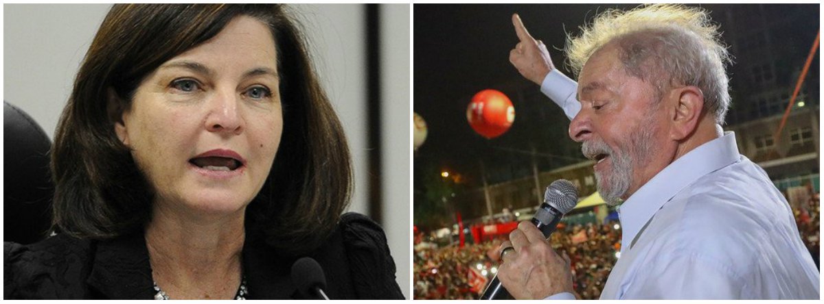 "A denúncia apresentada agora há pouco pela procuradora-geral da República, Raquel Dodge, contra o ex-presidente Lula (e também contra a Senadora Gleisi Hoffmann, o ex-ministro Paulo Bernardo, Antonio Palocci e Leonardo Dall’agnol, chefe de Gabinete de Gleisi) é coisa das mais curiosas", diz Fernando Brito, do Tijolaço; "Como as delações de Palocci e a anunciada colaboração do ex-diretor Renato Duque, parecem fazer parte de um esquema de reação do “lavajatismo” à situação de perda de credibilidade que tiveram com a prisão de Lula" (Foto: Leonardo Lucena) "A denúncia apresentada agora há pouco pela procuradora-geral da República, Raquel Dodge, contra o ex-presidente Lula (e também contra a Senadora Gleisi Hoffmann, o ex-ministro Paulo Bernardo, Antonio Palocci e Leonardo Dall’agnol, chefe de Gabinete de Gleisi) é coisa das mais curiosas", diz Fernando Brito, do Tijolaço; "Como as delações de Palocci e a anunciada colaboração do ex-diretor Renato Duque, parecem fazer parte de um esquema de reação do “lavajatismo” à situação de perda de credibilidade que tiveram com a prisão de Lula"