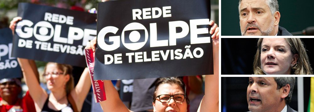 "A Globo quer repetir o que fez em 1964, quando incitou chefes militares contra o governo constitucional de Jango Goulart. E o faz agora para pressionar o Supremo. A Globo tem sido historicamente um veneno a democracia", aponta nota assinada pela presidente do partido Gleisi Hoffmann (PT-PR), pelo senador Lindbergh Farias (PT-RJ), e pelo deputado Paulo Pimenta (PT-RS), líderes nas duas casas do parlamento; "A saída para a crise política, econômica e social está na realização de eleições livres e democráticas, com a participação de todas as forças políticas e sem vetos autoritários a Lula" (Foto: Leonardo Attuch) "A Globo quer repetir o que fez em 1964, quando incitou chefes militares contra o governo constitucional de Jango Goulart. E o faz agora para pressionar o Supremo. A Globo tem sido historicamente um veneno a democracia", aponta nota assinada pela presidente do partido Gleisi Hoffmann (PT-PR), pelo senador Lindbergh Farias (PT-RJ), e pelo deputado Paulo Pimenta (PT-RS), líderes nas duas casas do parlamento; "A saída para a crise política, econômica e social está na realização de eleições livres e democráticas, com a participação de todas as forças políticas e sem vetos autoritários a Lula"