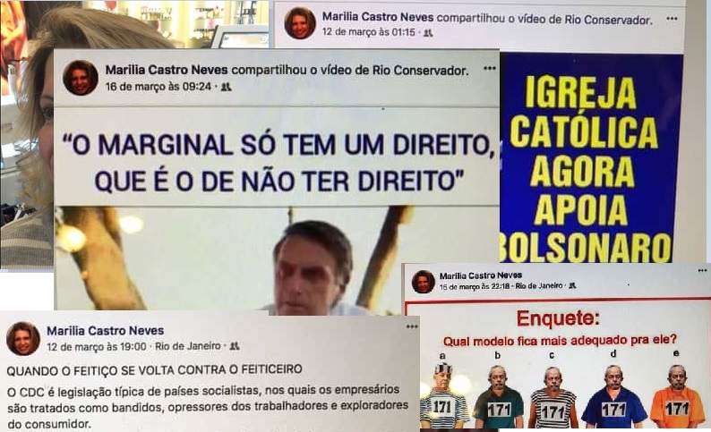 O Cafezinho teve acesso ao Facebook de Marilia Castro Neves e descobriu que a desembargadora continua proferindo barbaridades contra Marielle e seus correligionários, babando ódio contra a esquerda, caluniando, difamando, espalhando fake news e fazendo propaganda político-partidária de Jair Bolsonaro (Foto: Miguel do Rosário) O Cafezinho teve acesso ao Facebook de Marilia Castro Neves e descobriu que a desembargadora continua proferindo barbaridades contra Marielle e seus correligionários, babando ódio contra a esquerda, caluniando, difamando, espalhando fake news e fazendo propaganda político-partidária de Jair Bolsonaro