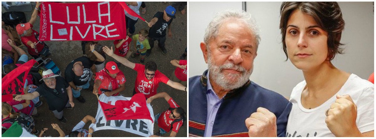 A presidenciável do PCdoB à Presidência da República, Manuela d'Ávila, afirmou em São Paulo que levaria o abraço de cada trabalhador ao ex-presidente Lula; "Nossa voz mais alta está presa hoje em Curitiba", disse ao público; de acordo com a pré-candidata, "os brasileiros e brasileiras seguem lutando pela liberdade dele" (Foto: Leonardo Lucena) A presidenciável do PCdoB à Presidência da República, Manuela d'Ávila, afirmou em São Paulo que levaria o abraço de cada trabalhador ao ex-presidente Lula; "Nossa voz mais alta está presa hoje em Curitiba", disse ao público; de acordo com a pré-candidata, "os brasileiros e brasileiras seguem lutando pela liberdade dele"