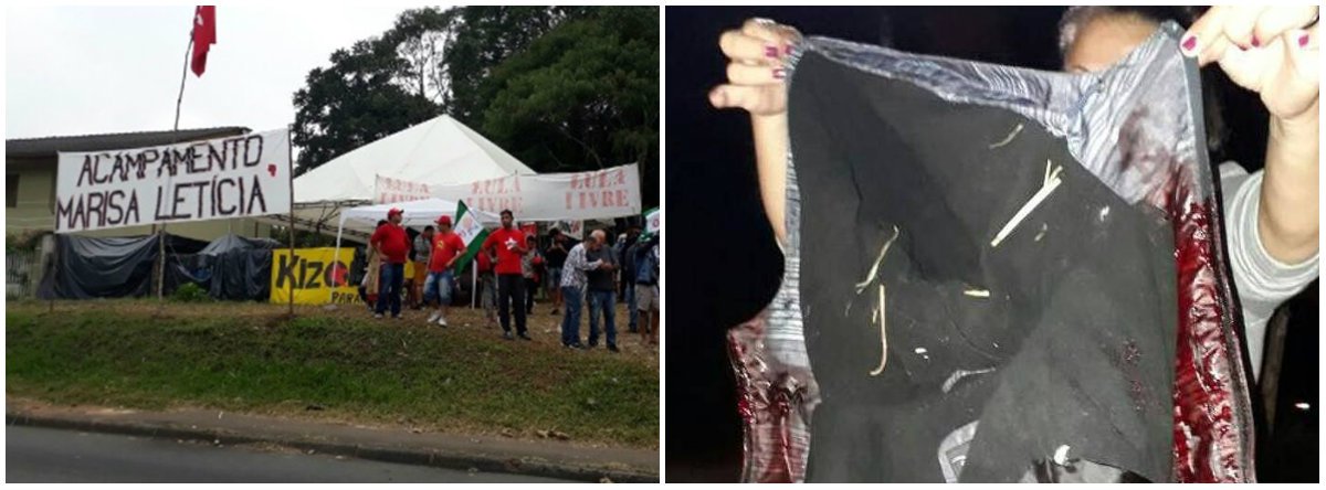 "As armas que mataram Marielle e atiraram contra acampamento Marisa Letícia, ferindo duas pessoas, uma delas gravemente, o sindicalista Jeferson Lima de Menezes, são ambas pistolas 9 mm, armas de uso restrito no Brasil. Apenas o Exército e a Polícia Federal usam têm autorização para uso destas armas", informa o jornalista Mauro Lopes; "Marielle foi morta há 45 dias. O atentado contra o acampamento ocorreu há um dia, mas já há até vídeos com a imagem do autor dos disparos. Ninguém foi preso. E as autoridades do golpe e das forças de seguranças recusam-se a investigar e passam o tempo a lançar insinuações e acusações contra as vítimas e as forças de esquerda. Está claro de onde partiram os tiros que mataram Marielle no Rio e atingiram os que estão ao lado de Lula em Curitiba" (Foto: Mauro Lopes) "As armas que mataram Marielle e atiraram contra acampamento Marisa Letícia, ferindo duas pessoas, uma delas gravemente, o sindicalista Jeferson Lima de Menezes, são ambas pistolas 9 mm, armas de uso restrito no Brasil. Apenas o Exército e a Polícia Federal usam têm autorização para uso destas armas", informa o jornalista Mauro Lopes; "Marielle foi morta há 45 dias. O atentado contra o acampamento ocorreu há um dia, mas já há até vídeos com a imagem do autor dos disparos. Ninguém foi preso. E as autoridades do golpe e das forças de seguranças recusam-se a investigar e passam o tempo a lançar insinuações e acusações contra as vítimas e as forças de esquerda. Está claro de onde partiram os tiros que mataram Marielle no Rio e atingiram os que estão ao lado de Lula em Curitiba"