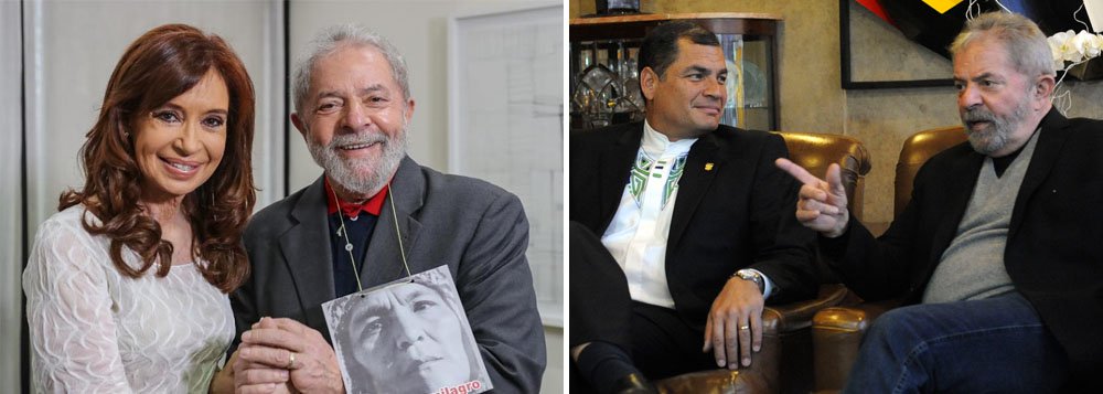 O ex-presidente do Equador Rafael Correa prestou solidariedade a Lula após o ataque a tiros contra sua caravana; "Nossa solidariedade com o camarada Lula e sua caravana pela paz, alegria, vitória, que acaba de ser atacada", disse; a ex-presidente da Argentina Cristina Kirchner afirmou que, "como eles não têm perseguição política e judicial suficiente ou com a campanha de descrédito permanente dos meios de comunicação, agora eles são violentos" (Foto: Leonardo Lucena) O ex-presidente do Equador Rafael Correa prestou solidariedade a Lula após o ataque a tiros contra sua caravana; "Nossa solidariedade com o camarada Lula e sua caravana pela paz, alegria, vitória, que acaba de ser atacada", disse; a ex-presidente da Argentina Cristina Kirchner afirmou que, "como eles não têm perseguição política e judicial suficiente ou com a campanha de descrédito permanente dos meios de comunicação, agora eles são violentos"