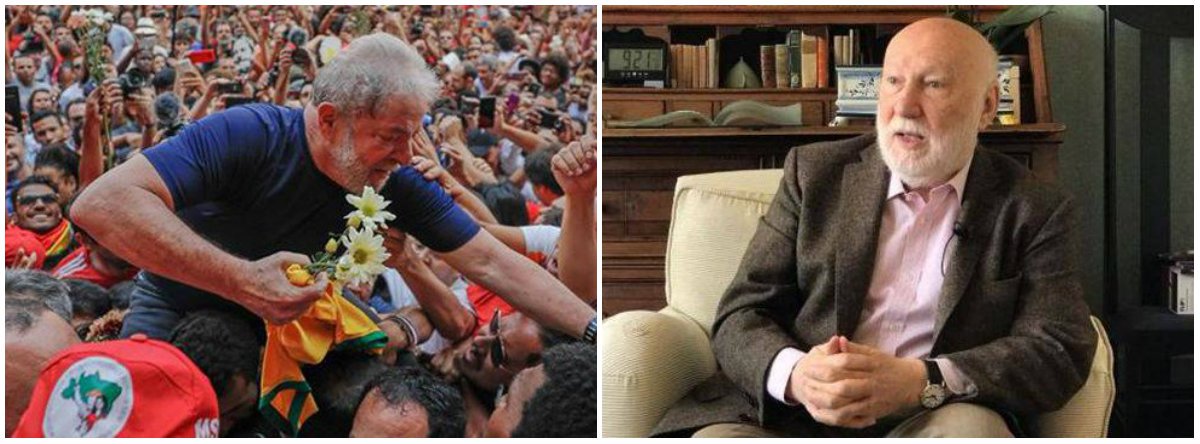 O sociólogo italiano Domenico de Masi avalia que a prisão do ex-presidente Lula é "quase infantil". "Porque cerca de 30% dos brasileiros dizem votar pelo Lula. E o segundo que está atrás do Lula está muito atrás dele. Então o Lula é um líder que está na prisão. E isso é uma anomalia. Eu creio, e por isso é um elemento perigoso. Que pode criar uma guerra civil e aumentar a força dos militares. Isso é muito perigoso" (Foto: Leonardo Lucena) O sociólogo italiano Domenico de Masi avalia que a prisão do ex-presidente Lula é "quase infantil". "Porque cerca de 30% dos brasileiros dizem votar pelo Lula. E o segundo que está atrás do Lula está muito atrás dele. Então o Lula é um líder que está na prisão. E isso é uma anomalia. Eu creio, e por isso é um elemento perigoso. Que pode criar uma guerra civil e aumentar a força dos militares. Isso é muito perigoso"