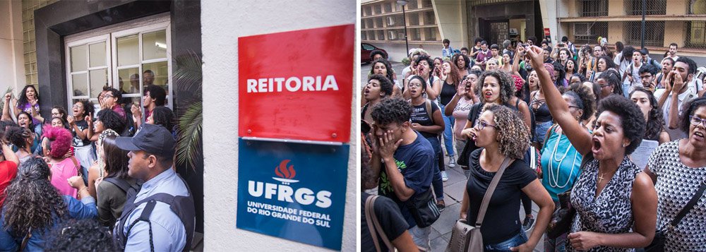 Cerca de 50 estudantes ligados a movimentos negros da Universidade Federal do Rio Grande do Sul (UFRGS) ocuparam a Reitoria da instituição como protesto contra o que estão considerando ser a “destruição” da política de cotas da universidade; em portaria deste ano a universidade definiu que poderão ter acesso as vagas destinadas para negros (pretos e pardos) alunos que comprovarem por meio de documentação ascendência negra até a geração dos avós; movimento considera a decisão equivocada (Foto: Voney Malta) Cerca de 50 estudantes ligados a movimentos negros da Universidade Federal do Rio Grande do Sul (UFRGS) ocuparam a Reitoria da instituição como protesto contra o que estão considerando ser a “destruição” da política de cotas da universidade; em portaria deste ano a universidade definiu que poderão ter acesso as vagas destinadas para negros (pretos e pardos) alunos que comprovarem por meio de documentação ascendência negra até a geração dos avós; movimento considera a decisão equivocada