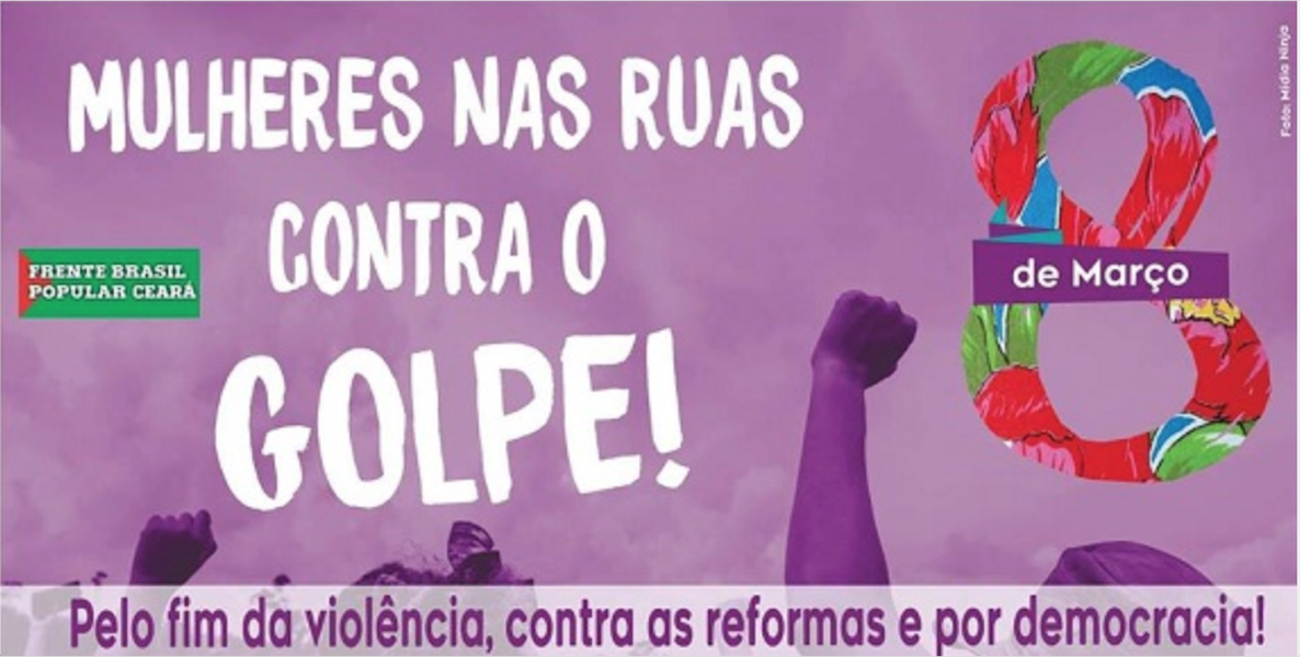 Mulheres cearenses realizam nesta quinta-feira (8), data em que se comemora o Dia Internacional da Mulher, ato unificado para promover a a igualdade de gênero, a resistência ao golpe em curso, o fim da violência contra as mulheres e das reformas que retiram os direitos dor tabalhadores, além da defesa da democracia. Sindicatos e movimentos sociais estarão reunidos a partir das 8h, na escadaria da Faculdade de Direito da UFC, em frente à Praça da Bandeira (Foto: Rodrigo Rocha) Mulheres cearenses realizam nesta quinta-feira (8), data em que se comemora o Dia Internacional da Mulher, ato unificado para promover a a igualdade de gênero, a resistência ao golpe em curso, o fim da violência contra as mulheres e das reformas que retiram os direitos dor tabalhadores, além da defesa da democracia. Sindicatos e movimentos sociais estarão reunidos a partir das 8h, na escadaria da Faculdade de Direito da UFC, em frente à Praça da Bandeira