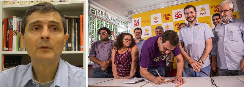 A ala do PSOL liderada por Plínio de Arruda Sampaio Junior, o Plininho, afirma que a candidatura do líder do MTST Guilherme Boulos a presidente transformará o partido em um puxadinho de Lula e do PT; "A esdrúxula participação de Lula na Conferência Cidadã, abençoando a candidatura de Boulos, representa um atentado à história de um partido que nasceu exatamente como uma crítica ao lulismo. Boulos seria bem-vindo ao PSOL, mas não desse jeito" (Foto: Aquiles Lins) A ala do PSOL liderada por Plínio de Arruda Sampaio Junior, o Plininho, afirma que a candidatura do líder do MTST Guilherme Boulos a presidente transformará o partido em um puxadinho de Lula e do PT; "A esdrúxula participação de Lula na Conferência Cidadã, abençoando a candidatura de Boulos, representa um atentado à história de um partido que nasceu exatamente como uma crítica ao lulismo. Boulos seria bem-vindo ao PSOL, mas não desse jeito"