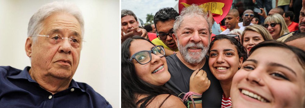 O ex-presidente Fernando Henrique Cardoso, que apoiou o golpe dos corruptos contra a presidente honesta Dilma Rousseff, e hoje lava as mãos diante da possibilidade de prisão do ex-presidente Luiz Inácio Lula da Silva, condenado sem provas na Lava Jato, publica artigo neste domingo contra a intolerância na política; "A democracia, além de ser um modo de determinar quem acede ao poder e por quanto tempo, de definir que o povo é soberano e, portanto, os eleitores escolhem quem manda, supõe uma cultura de convivência", diz ele; o problema é que FHC atentou contra a soberania popular, ao atuar no golpe contra Dilma, e continua atentando, ao operar para que Lula, o político mais admirado do Brasil, não possa ser candidato (Foto: Leonardo Attuch) O ex-presidente Fernando Henrique Cardoso, que apoiou o golpe dos corruptos contra a presidente honesta Dilma Rousseff, e hoje lava as mãos diante da possibilidade de prisão do ex-presidente Luiz Inácio Lula da Silva, condenado sem provas na Lava Jato, publica artigo neste domingo contra a intolerância na política; "A democracia, além de ser um modo de determinar quem acede ao poder e por quanto tempo, de definir que o povo é soberano e, portanto, os eleitores escolhem quem manda, supõe uma cultura de convivência", diz ele; o problema é que FHC atentou contra a soberania popular, ao atuar no golpe contra Dilma, e continua atentando, ao operar para que Lula, o político mais admirado do Brasil, não possa ser candidato