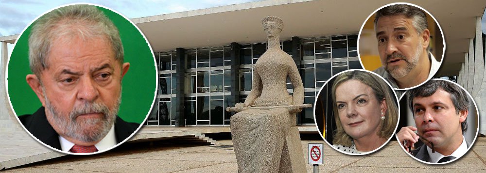 Nota assinada pela presidente do PT, senadora Gleisi Hoffmann (PR), e pelos líderes na Câmara e no Senado, Paulo Pimenta (RS) e Lindbergh Farias (RJ), afirma que, "ao negar habeas corpus em favor do ex-presidente Lula, nesta terça, a 5a. Turma do Superior Tribunal de Justiça (STJ) evidenciou que é urgente o Supremo Tribunal Federal (STF) julgar as ações que defendem o princípio constitucional da presunção de inocência"; "Ninguém, seja Lula ou qualquer outro cidadão brasileiro, pode ser privado da liberdade antes do trânsito em julgado na última instância", diz o texto; para os petistas, o Supremo "tem a obrigação de se pronunciar urgentemente" (Foto: Gisele Federicce) Nota assinada pela presidente do PT, senadora Gleisi Hoffmann (PR), e pelos líderes na Câmara e no Senado, Paulo Pimenta (RS) e Lindbergh Farias (RJ), afirma que, "ao negar habeas corpus em favor do ex-presidente Lula, nesta terça, a 5a. Turma do Superior Tribunal de Justiça (STJ) evidenciou que é urgente o Supremo Tribunal Federal (STF) julgar as ações que defendem o princípio constitucional da presunção de inocência"; "Ninguém, seja Lula ou qualquer outro cidadão brasileiro, pode ser privado da liberdade antes do trânsito em julgado na última instância", diz o texto; para os petistas, o Supremo "tem a obrigação de se pronunciar urgentemente"