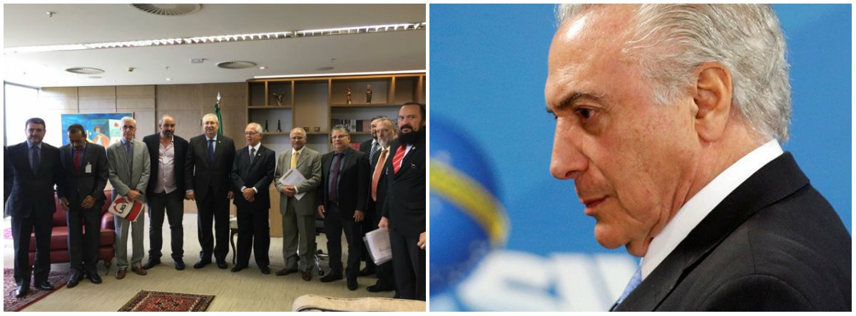 No primeiro dia após a posse na presidência do TST, o ministro João Batista Brito Pereira recebeu representantes de centrais, confederações, federações e sindicatos, que entregaram documento mostrando insatisfação com "reforma" da legislação trabalhista; segundo o secretário de Assuntos Jurídicos da CUT, Valeir Ertle, "ele se comprometeu com a vontade da maioria dos ministros, disse que vai realizar várias audiências públicas para debater a revisão da nova lei trabalhista e ainda acrescentou que acha que a jurisprudência tem de ser construída de baixo para cima, e não o contrário, como pensava Gandra" (Foto: Leonardo Lucena) No primeiro dia após a posse na presidência do TST, o ministro João Batista Brito Pereira recebeu representantes de centrais, confederações, federações e sindicatos, que entregaram documento mostrando insatisfação com "reforma" da legislação trabalhista; segundo o secretário de Assuntos Jurídicos da CUT, Valeir Ertle, "ele se comprometeu com a vontade da maioria dos ministros, disse que vai realizar várias audiências públicas para debater a revisão da nova lei trabalhista e ainda acrescentou que acha que a jurisprudência tem de ser construída de baixo para cima, e não o contrário, como pensava Gandra"