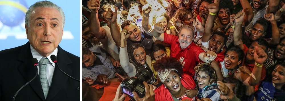 Michel Temer afirmou que gostaria que o ex-presidente Luiz Inácio Lula da Silva disputasse as eleições de outubro e fosse derrotado no voto, alegando que uma derrota do petista nas urnas "pacificaria" o país; segundo ele, o fato de Lula provavelmente ficar fora das eleições por ter sido condenado em segunda instância por corrupção e lavagem de dinheiro "tensiona" o país; o emedebista disse, ainda, que está satisfeito com o que tem feito em seu governo, mas que deseja ter um candidato para defender o seu legado nas eleições (Foto: Paulo Emílio) Michel Temer afirmou que gostaria que o ex-presidente Luiz Inácio Lula da Silva disputasse as eleições de outubro e fosse derrotado no voto, alegando que uma derrota do petista nas urnas "pacificaria" o país; segundo ele, o fato de Lula provavelmente ficar fora das eleições por ter sido condenado em segunda instância por corrupção e lavagem de dinheiro "tensiona" o país; o emedebista disse, ainda, que está satisfeito com o que tem feito em seu governo, mas que deseja ter um candidato para defender o seu legado nas eleições