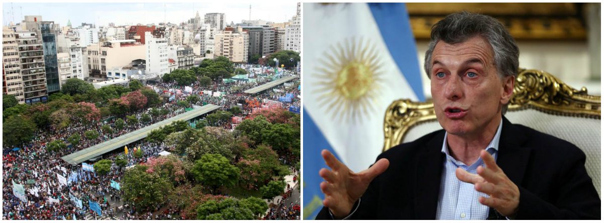 Milhares de pessoas na Argentina exigiram o fim das medidas que "têm fome da parte mais sensível da nossa sociedade" e denunciaram a perseguição daqueles que se opõem ao Governo argentino, Maurício Madri; o líder Hugo Moyano planejou para 2019 a movimentação maciça de sindicatos e organizações sociais para rejeitar as políticas de ajuste aplicadas pelo executivo; "Aqueles de nós que mais desejam a pacificação do país são os trabalhadores, mas é feito com salários dignos, é feito com um país onde as crianças comem com dignidade"
(Foto: Leonardo Lucena) Milhares de pessoas na Argentina exigiram o fim das medidas que "têm fome da parte mais sensível da nossa sociedade" e denunciaram a perseguição daqueles que se opõem ao Governo argentino, Maurício Madri; o líder Hugo Moyano planejou para 2019 a movimentação maciça de sindicatos e organizações sociais para rejeitar as políticas de ajuste aplicadas pelo executivo; "Aqueles de nós que mais desejam a pacificação do país são os trabalhadores, mas é feito com salários dignos, é feito com um país onde as crianças comem com dignidade"