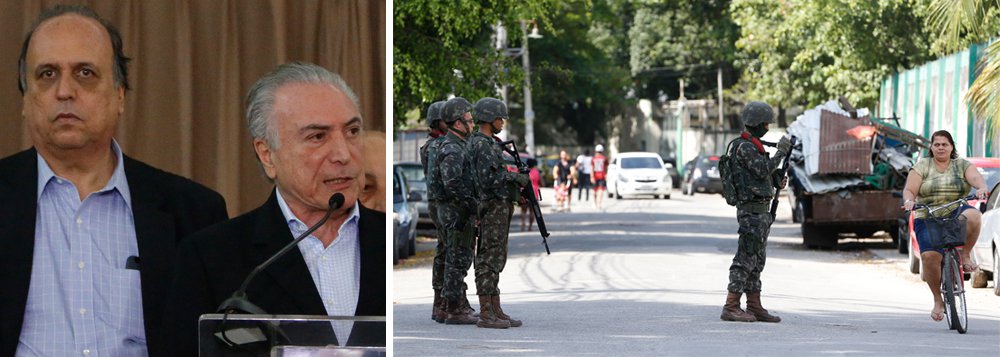 "A primeira consequência da intervenção – se o Congresso Nacional aprová-la – é a volta dos generais ao poder no segundo maior estado brasileiro. A intervenção caracteriza-se sempre como ato político, apesar de ser apresentada pelo governo como medida que tem o intuito de proteger a população de bandidos", avalia o colunista do 247 Alex Solnik sobre a intervenção militar na Segurança Pública do Rio de Janeiro; segundo ele, o Exército não tem nenhuma expertise para fazer o trabalho de policiamento de uma cidade, não tem equipamento adequado e nem mesmo algemas; "A consequência será mais balas perdidas" (Foto: Alex Solnik) "A primeira consequência da intervenção – se o Congresso Nacional aprová-la – é a volta dos generais ao poder no segundo maior estado brasileiro. A intervenção caracteriza-se sempre como ato político, apesar de ser apresentada pelo governo como medida que tem o intuito de proteger a população de bandidos", avalia o colunista do 247 Alex Solnik sobre a intervenção militar na Segurança Pública do Rio de Janeiro; segundo ele, o Exército não tem nenhuma expertise para fazer o trabalho de policiamento de uma cidade, não tem equipamento adequado e nem mesmo algemas; "A consequência será mais balas perdidas"