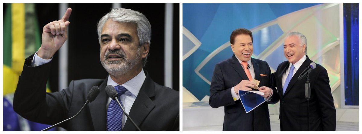 Senador Humberto Costa (PT-PE), Michel Temer e apresentador e dono do SBT Silvio Santos 2 (Foto: Paulo Emílio) Senador Humberto Costa (PT-PE), Michel Temer e apresentador e dono do SBT Silvio Santos 2