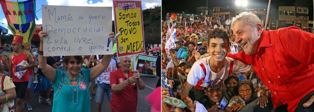 A deputada federal Erica Kokay (PT-DF) pediu no Twitter democracia e que o ex-presidente Lula não seja preso; "Mamãe eu quero democracia. Lula Livre! Não ao golpe dentro do golpe", protestou a parlamentar ao participar do bloco Pacotão, em Brasília; o ex-presidente foi condenado sem provas tanto em primeira instância, pelo juiz federal Sergio Moro, como na segunda, pelo TRF4 (Foto: Leonardo Lucena) A deputada federal Erica Kokay (PT-DF) pediu no Twitter democracia e que o ex-presidente Lula não seja preso; "Mamãe eu quero democracia. Lula Livre! Não ao golpe dentro do golpe", protestou a parlamentar ao participar do bloco Pacotão, em Brasília; o ex-presidente foi condenado sem provas tanto em primeira instância, pelo juiz federal Sergio Moro, como na segunda, pelo TRF4