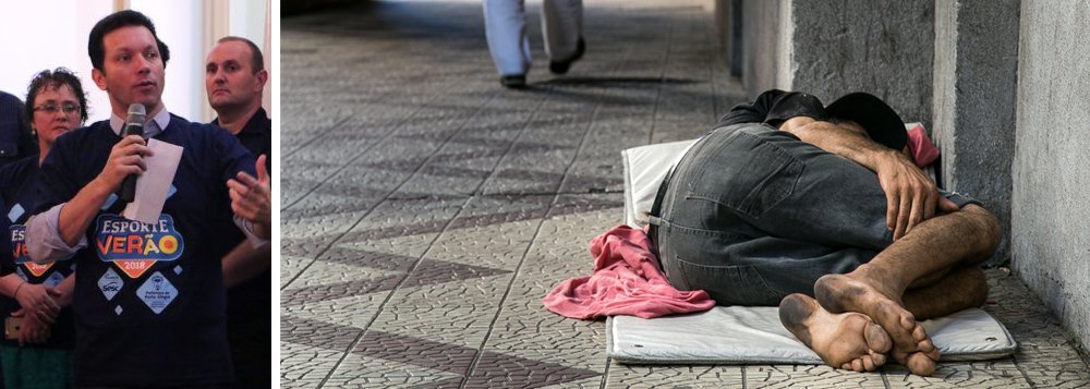 O prefeito de Porto Alegre, Nelson Marchezan Júnior (PSDB), afirmou que está buscando uma "solução estruturante" para as pessoas que vivem em situação de rua na Capital; segundo Marchezan, o objetivo não é realizar uma mera "maquiagem" em pontos como o Viaduto Otávio Rocha, no centro de Porto Alegre; a prefeitura estaria preparando uma ação para,a partir de janeiro, desocupar espaços usados por pessoas em situação de rua e que o viaduto seria o primeiro alvo; o Movimento Nacional da População de Rua (MNPR) vê com ceticismo as políticas da atual gestão e teme a implantação de medidas higienistas (Foto: Leonardo Lucena) O prefeito de Porto Alegre, Nelson Marchezan Júnior (PSDB), afirmou que está buscando uma "solução estruturante" para as pessoas que vivem em situação de rua na Capital; segundo Marchezan, o objetivo não é realizar uma mera "maquiagem" em pontos como o Viaduto Otávio Rocha, no centro de Porto Alegre; a prefeitura estaria preparando uma ação para,a partir de janeiro, desocupar espaços usados por pessoas em situação de rua e que o viaduto seria o primeiro alvo; o Movimento Nacional da População de Rua (MNPR) vê com ceticismo as políticas da atual gestão e teme a implantação de medidas higienistas