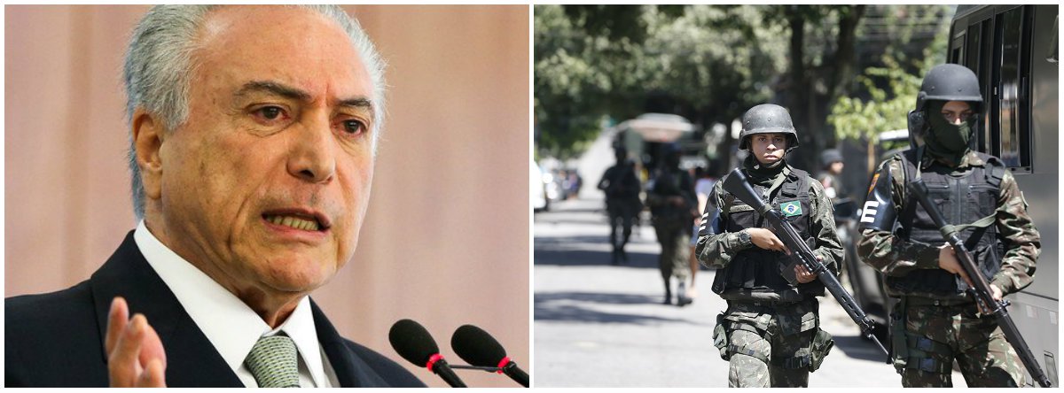 “Minha vingança sará malígrina”, dizia o personagem do saudoso Chico Anysio. Eis o que representa esta intervenção federal no Rio: uma vingança este Carnaval de Michel Temer em plena Quaresma. Essa intervenção no Rio atende mais aos interesses políticos-eleitorais de Temer (Foto: Esmael Morais) “Minha vingança sará malígrina”, dizia o personagem do saudoso Chico Anysio. Eis o que representa esta intervenção federal no Rio: uma vingança este Carnaval de Michel Temer em plena Quaresma. Essa intervenção no Rio atende mais aos interesses políticos-eleitorais de Temer