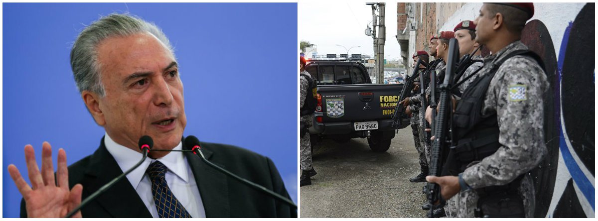 A recente intervenção no Rio tem alguns objetivos não explícitos. Matam-se vários coelhos com uma intervenção só. Organiza-se melhor o tráfico, aumenta-se o ganho da banca, desmoraliza-se a Força Armada e aumenta a ira popular. Esta vem sendo construída pela Globo e todas as emissoras associadas à banca desde 2013 (Foto: Pedro Augusto Pinho) A recente intervenção no Rio tem alguns objetivos não explícitos. Matam-se vários coelhos com uma intervenção só. Organiza-se melhor o tráfico, aumenta-se o ganho da banca, desmoraliza-se a Força Armada e aumenta a ira popular. Esta vem sendo construída pela Globo e todas as emissoras associadas à banca desde 2013