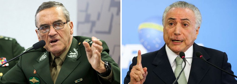 Diante de um governo ilegítimo e extremamente frágil, aprovado por apenas 4% dos brasileiros, o general Villas-Bôas, chefe das Forças Armadas, decidiu confrontar Michel Temer abertamente; segundo ele, o Ministério da Defesa deve ficar sob o comando de um general – e não de um civil, como chegou a ser defendido pelo emedebista; militares ganharam mais espaço no governo Temer e comandam cargos como a presidência da Funai e a chefia de gabinete da Casa Civil; uma substituição do general Silva Luna por um civil na pasta da Defesa pode aumentar o desgaste da atual gestão, que buscou nos militares uma forma de "acalmar os ânimos" e desviar o foco da provável derrota na votação reforma da previdência no Congresso (Foto: Gisele Federicce) Diante de um governo ilegítimo e extremamente frágil, aprovado por apenas 4% dos brasileiros, o general Villas-Bôas, chefe das Forças Armadas, decidiu confrontar Michel Temer abertamente; segundo ele, o Ministério da Defesa deve ficar sob o comando de um general – e não de um civil, como chegou a ser defendido pelo emedebista; militares ganharam mais espaço no governo Temer e comandam cargos como a presidência da Funai e a chefia de gabinete da Casa Civil; uma substituição do general Silva Luna por um civil na pasta da Defesa pode aumentar o desgaste da atual gestão, que buscou nos militares uma forma de "acalmar os ânimos" e desviar o foco da provável derrota na votação reforma da previdência no Congresso