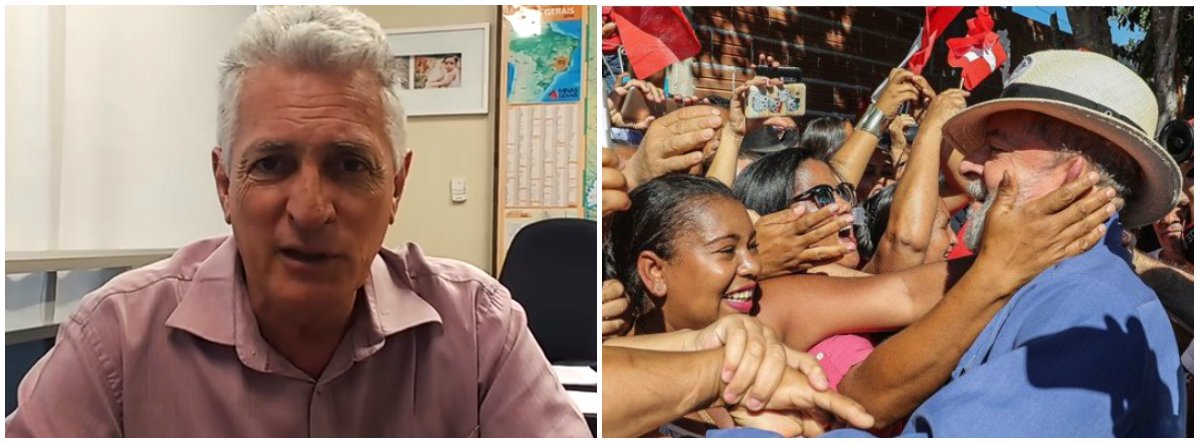 O deputado estadual Rogério Correia (PT) manifestou a sua solidariedade ao ex-presidente Lula, após a pesquisa CNT/MDA apontar o petista na liderança com 33,4% dos votos, seguido pelo deputado federal Jair Bolsonaro (16,8%), que deve anunciar sua pré-candidatura pelo PSL em breve; "A Globo pode fazer mais mil edições do Jornal Nacional que essa realidade não muda. Pois a edição de imagens, vídeos e palavras, por mais bem feita que seja, não é capaz de superar a experiência da população". disse; E a vida do povo era muito melhor quando Lula era presidente" (Foto: Leonardo Lucena) O deputado estadual Rogério Correia (PT) manifestou a sua solidariedade ao ex-presidente Lula, após a pesquisa CNT/MDA apontar o petista na liderança com 33,4% dos votos, seguido pelo deputado federal Jair Bolsonaro (16,8%), que deve anunciar sua pré-candidatura pelo PSL em breve; "A Globo pode fazer mais mil edições do Jornal Nacional que essa realidade não muda. Pois a edição de imagens, vídeos e palavras, por mais bem feita que seja, não é capaz de superar a experiência da população". disse; E a vida do povo era muito melhor quando Lula era presidente"