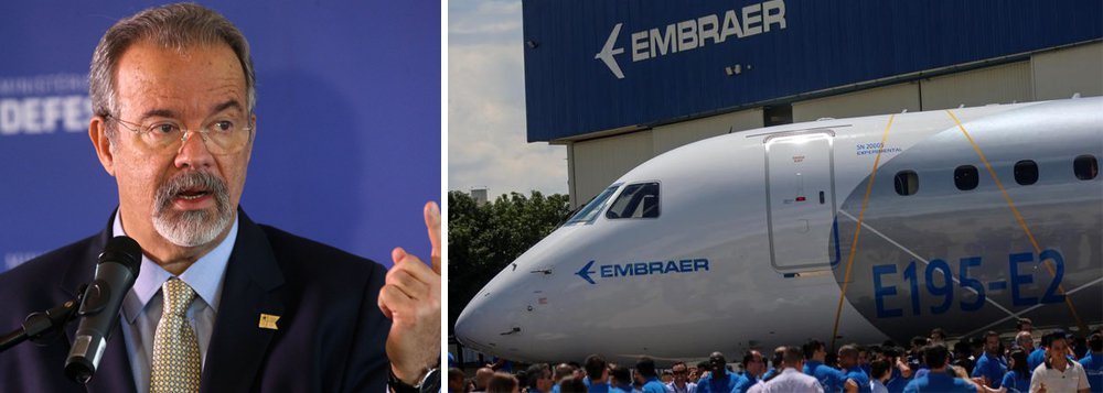 O ministro da Defesa, Raul Jungmann, afirmou que o governo poderá permitir o acordo da Embraer com a americana Boeing, incluindo a divisão militar da empresa; "A Defesa torce para que essa parceria avance", disse ele; para os nacionalistas, Temer, que já cedeu o pré-sal e acabou com a política de conteúdo nacional no petróleo, entrega mais um pilar da soberania nacional (Foto: Aquiles Lins) www.brasil247.com - O ministro da Defesa, Raul Jungmann, afirmou que o governo poderá permitir o acordo da Embraer com a americana Boeing, incluindo a divisão militar da empresa; "A Defesa torce para que essa parceria avance", disse ele; para os nacionalistas, Temer, que já cedeu o pré-sal e acabou com a política de conteúdo nacional no petróleo, entrega mais um pilar da soberania nacional