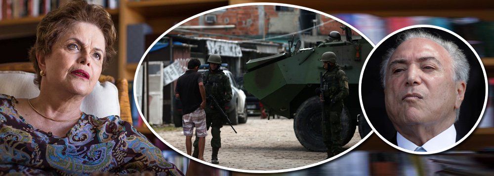Em entrevista ao site Sul 21, a presidente deposta Dilma Rousseff analisa as características da atual etapa do golpe e alerta para seus aspectos mais graves, expressos a partir da intervenção federal no Rio de Janeiro; “É típico da Justiça destes momentos de exceção criar a justiça do inimigo. E este inimigo, no caso do Brasil, é o negro pobre que mora na periferia. Quem é o inimigo? Pelas declarações de integrantes do governo vê-se uma coisa surgindo claramente: o inimigo fala português, é brasileiro, negro e pobre ou mulato. Ele não é branco, não mora em Ipanema nem no Leblon”, afirma Dilma (Foto: Charles Nisz) Em entrevista ao site Sul 21, a presidente deposta Dilma Rousseff analisa as características da atual etapa do golpe e alerta para seus aspectos mais graves, expressos a partir da intervenção federal no Rio de Janeiro; “É típico da Justiça destes momentos de exceção criar a justiça do inimigo. E este inimigo, no caso do Brasil, é o negro pobre que mora na periferia. Quem é o inimigo? Pelas declarações de integrantes do governo vê-se uma coisa surgindo claramente: o inimigo fala português, é brasileiro, negro e pobre ou mulato. Ele não é branco, não mora em Ipanema nem no Leblon”, afirma Dilma