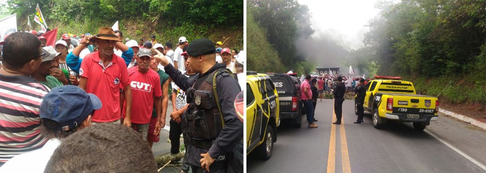 Integrantes de movimentos sociais bloqueiam trechos de duas rodovias federais que cortam Alagoas; os protestos nas BRs-104, em União dos Palmares, e na 101, em Teotonio Vilela, fazem parte de uma mobilização nacional contra a reforma da Previdência; não há previsão para desbloqueio das vias; de acordo com integrantes do 2º Batalhão da Polícia Militar (2º BPM), os manifestantes cobraram a presença da imprensa para dar início às negociações (Foto: Voney Malta) Integrantes de movimentos sociais bloqueiam trechos de duas rodovias federais que cortam Alagoas; os protestos nas BRs-104, em União dos Palmares, e na 101, em Teotonio Vilela, fazem parte de uma mobilização nacional contra a reforma da Previdência; não há previsão para desbloqueio das vias; de acordo com integrantes do 2º Batalhão da Polícia Militar (2º BPM), os manifestantes cobraram a presença da imprensa para dar início às negociações