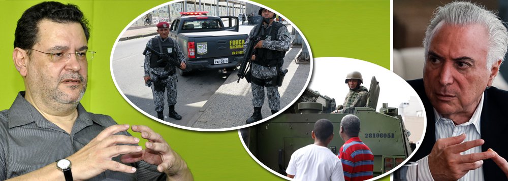 Em entrevista exclusiva à TV 247, Rui Costa Pimenta, presidente do PCO, avalia que a esquerda comete um erro estratégico, ao considerar que os militares foram transformados em bucha de canhão na intervenção do Rio de Janeiro, com o propósito de servir a um projeto demagógico e eleitoreiro de Michel Temer; "a meu ver, os militares estão no comando desse processo, atuando nos bastidores, e fazendo aproximações sucessivas para a tomada do poder, como disse o general Mourão", avalia; segundo Pimenta, o Brasil corre o sério risco de cair numa nova ditadura militar, mas ele ainda aposta que a tendência maior é tentarem realizar eleições controladas – e sem Lula, portanto – para dar aparência de legitimidade ao golpe de 2016 (Foto: Leonardo Attuch) Em entrevista exclusiva à TV 247, Rui Costa Pimenta, presidente do PCO, avalia que a esquerda comete um erro estratégico, ao considerar que os militares foram transformados em bucha de canhão na intervenção do Rio de Janeiro, com o propósito de servir a um projeto demagógico e eleitoreiro de Michel Temer; "a meu ver, os militares estão no comando desse processo, atuando nos bastidores, e fazendo aproximações sucessivas para a tomada do poder, como disse o general Mourão", avalia; segundo Pimenta, o Brasil corre o sério risco de cair numa nova ditadura militar, mas ele ainda aposta que a tendência maior é tentarem realizar eleições controladas – e sem Lula, portanto – para dar aparência de legitimidade ao golpe de 2016