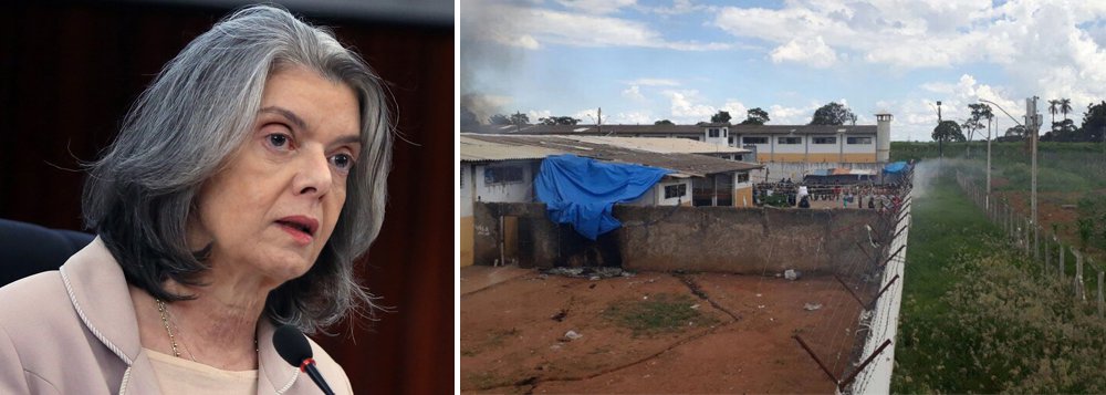 Presidente do STF determinou que o Tribunal de Justiça do Estado de Goiás inspecione o presídio de Aparecida de Goiânia em um prazo máximo de 48 horas após uma rebelião que resultou em nove detentos mortos e outros 99 foragidos; ministra requisitou o "envio urgente" para o Conselho Nacional de Justiça (CNJ) das informações "sobre as condições dos presos, do estabelecimento prisional e das providências adotadas pelo Poder Judiciário, se for o caso, nos limites de suas atribuições" (Foto: Paulo Emílio) Presidente do STF determinou que o Tribunal de Justiça do Estado de Goiás inspecione o presídio de Aparecida de Goiânia em um prazo máximo de 48 horas após uma rebelião que resultou em nove detentos mortos e outros 99 foragidos; ministra requisitou o "envio urgente" para o Conselho Nacional de Justiça (CNJ) das informações "sobre as condições dos presos, do estabelecimento prisional e das providências adotadas pelo Poder Judiciário, se for o caso, nos limites de suas atribuições"