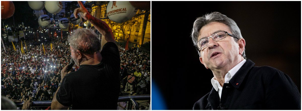 Político francês Jean-Luc Mélenchon, candidato da esquerda à presidência no país em 2012 e 2017, classificou como "nojenta" a situação do Brasil após a condenação do ex-presidente Lula pelo TRF4; em post no Facebook, ele resumiu: "Brasil nojento: os corruptos que governam o Brasil de assalto condenam Lula a 12 anos e 1 mês de prisão em segunda instância. Um escândalo fomentado pelo bandido Temer, um presidente corrupto até a medula, que já havia derrubado a presidente Dilma Rousseff com a cumplicidade do Judiciário"; Mélenchon também assinou o manifesto Eleição Sem Lula é Fraude (Foto: Charles Nisz) Político francês Jean-Luc Mélenchon, candidato da esquerda à presidência no país em 2012 e 2017, classificou como "nojenta" a situação do Brasil após a condenação do ex-presidente Lula pelo TRF4; em post no Facebook, ele resumiu: "Brasil nojento: os corruptos que governam o Brasil de assalto condenam Lula a 12 anos e 1 mês de prisão em segunda instância. Um escândalo fomentado pelo bandido Temer, um presidente corrupto até a medula, que já havia derrubado a presidente Dilma Rousseff com a cumplicidade do Judiciário"; Mélenchon também assinou o manifesto Eleição Sem Lula é Fraude