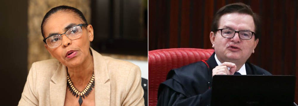 Ex-senadora e pré-candidata à Presidência da República, Marina Silva (Rede), teceu loas à atuação do ministro do TSE Herman Benjamin como relator da ação contra a chapa que elegeu Dilma Rousseff-Michel Temer; "Vimos crescer a árvore da justiça nas palavras do Ministro Herman Benjamin, recusando-se a carregar o caixão da democracia no processo de cassação da chapa que se beneficiou da fraude eleitoral de 2014", disse ela; ex-senadora também elogiou o movimento em prol da liberdade de expressão que surgiu na esteira dos ataques movidos contra a filósofa e ativista da liberdade de gênero, Judith Butler, além de criticar a "degradação da ética e a polarização política" (Foto: Paulo Emílio) Ex-senadora e pré-candidata à Presidência da República, Marina Silva (Rede), teceu loas à atuação do ministro do TSE Herman Benjamin como relator da ação contra a chapa que elegeu Dilma Rousseff-Michel Temer; "Vimos crescer a árvore da justiça nas palavras do Ministro Herman Benjamin, recusando-se a carregar o caixão da democracia no processo de cassação da chapa que se beneficiou da fraude eleitoral de 2014", disse ela; ex-senadora também elogiou o movimento em prol da liberdade de expressão que surgiu na esteira dos ataques movidos contra a filósofa e ativista da liberdade de gênero, Judith Butler, além de criticar a "degradação da ética e a polarização política"