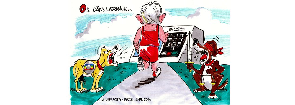 Charge do cartunista Carlos Latuff mostra a resistência do ex-presidente Lula diante da perseguição da mídia e do Judiciário, após a condenação pelo TRF4 nesta quarta-feira 24; candidatura será registrada independente da condenação, reafirmou o PT (Foto: Gisele Federicce) Charge do cartunista Carlos Latuff mostra a resistência do ex-presidente Lula diante da perseguição da mídia e do Judiciário, após a condenação pelo TRF4 nesta quarta-feira 24; candidatura será registrada independente da condenação, reafirmou o PT