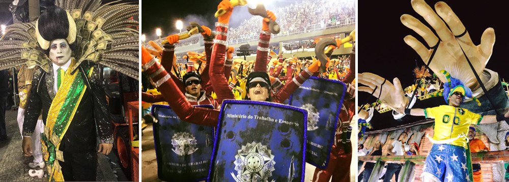 Declaração é do deputado federal Wadih Damous (PT-RJ), que comentou o histórico vice-campeonato obtido pela Paraíso do Tuiuti no Carnaval do Rio 2018; ele diz que a vitória da escola, que ficou atrás da Beija-Flor por um décimo, foi "uma derrota da Globo"; "O segundo lugar da Tuiuti é uma lição para todos: direita e esquerda. Mostra que podemos e devemos nos insubordinar quando tudo parece perdido. Foi uma vitória do povo e uma derrota da Globo", postou no Twitter; os líderes do PT no Senado e na Câmara, Lindbergh Farias e Paulo Pimenta, também celebraram o resultado (Foto: Charles Nisz) Declaração é do deputado federal Wadih Damous (PT-RJ), que comentou o histórico vice-campeonato obtido pela Paraíso do Tuiuti no Carnaval do Rio 2018; ele diz que a vitória da escola, que ficou atrás da Beija-Flor por um décimo, foi "uma derrota da Globo"; "O segundo lugar da Tuiuti é uma lição para todos: direita e esquerda. Mostra que podemos e devemos nos insubordinar quando tudo parece perdido. Foi uma vitória do povo e uma derrota da Globo", postou no Twitter; os líderes do PT no Senado e na Câmara, Lindbergh Farias e Paulo Pimenta, também celebraram o resultado