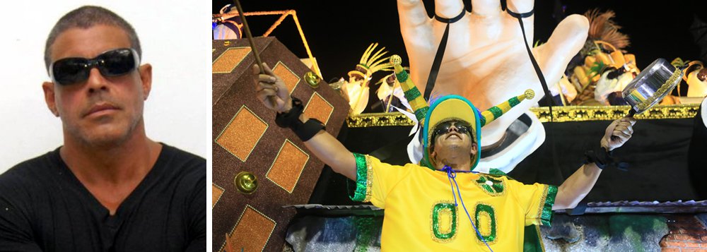 "Quero avisar a Tuiuti que palhaço é o caralho sou Brasileiro e lutei muito para tirar Dilma do poder ,e assim como eu milhoes de Brasileiros .Palhaço são vcs .Eu sou Brasileiro .Primeira Escola Comunista no Brasil", escreveu Frota nas redes sociais, se sentindo ofendido com o retrato dos manifantoches da Paraíso do Tuiuti (Foto: Gisele Federicce) "Quero avisar a Tuiuti que palhaço é o caralho sou Brasileiro e lutei muito para tirar Dilma do poder ,e assim como eu milhoes de Brasileiros .Palhaço são vcs .Eu sou Brasileiro .Primeira Escola Comunista no Brasil", escreveu Frota nas redes sociais, se sentindo ofendido com o retrato dos manifantoches da Paraíso do Tuiuti