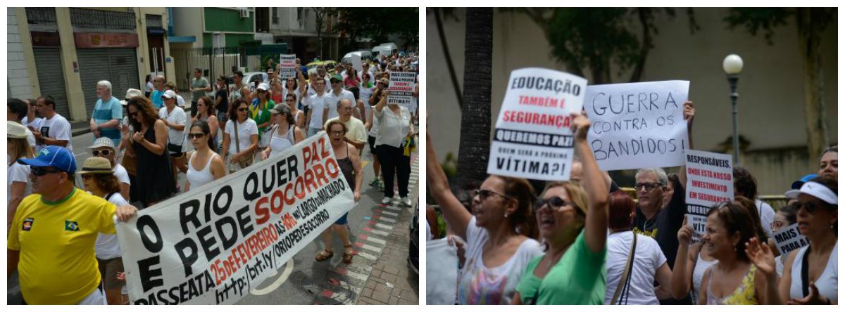 O protesto pediu mais políticas públicas de segurança para a região; a manifestação reuniu centenas de pessoas vestidas de branco e caminhou do Largo do Machado até o Palácio Laranjeiras, sede do governo estadual; houve reclamações sobre a falta de patrulhamento e cobranças pelo uso da inteligência policial nos bairros de Laranjeiras, Catete, Flamengo e Botafogo; eles criticaram a gestão do governador Luiz Fernando Pezão e do prefeito do Rio, Marcelo Crivella (Foto: Voney Malta) O protesto pediu mais políticas públicas de segurança para a região; a manifestação reuniu centenas de pessoas vestidas de branco e caminhou do Largo do Machado até o Palácio Laranjeiras, sede do governo estadual; houve reclamações sobre a falta de patrulhamento e cobranças pelo uso da inteligência policial nos bairros de Laranjeiras, Catete, Flamengo e Botafogo; eles criticaram a gestão do governador Luiz Fernando Pezão e do prefeito do Rio, Marcelo Crivella