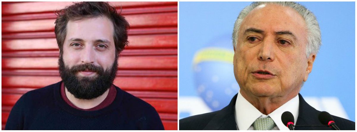 O ator Gregório Duviver foi direto ao ponto ao comentar a "guerra ao crime organizado" anunciada por Michel Temer, denunciado por corrupção e comando de organização criminosa, além de investigado por propinas nos portos; "O presidente que usa as Forças Armadas para ofuscar a derrota da Reforma da Previdência é o mesmo que cortou os investimentos em segurança pública em 10,3%. O chefe de quadrilha agora comandará uma intervenção militar", diz ele (Foto: Leonardo Attuch) O ator Gregório Duviver foi direto ao ponto ao comentar a "guerra ao crime organizado" anunciada por Michel Temer, denunciado por corrupção e comando de organização criminosa, além de investigado por propinas nos portos; "O presidente que usa as Forças Armadas para ofuscar a derrota da Reforma da Previdência é o mesmo que cortou os investimentos em segurança pública em 10,3%. O chefe de quadrilha agora comandará uma intervenção militar", diz ele