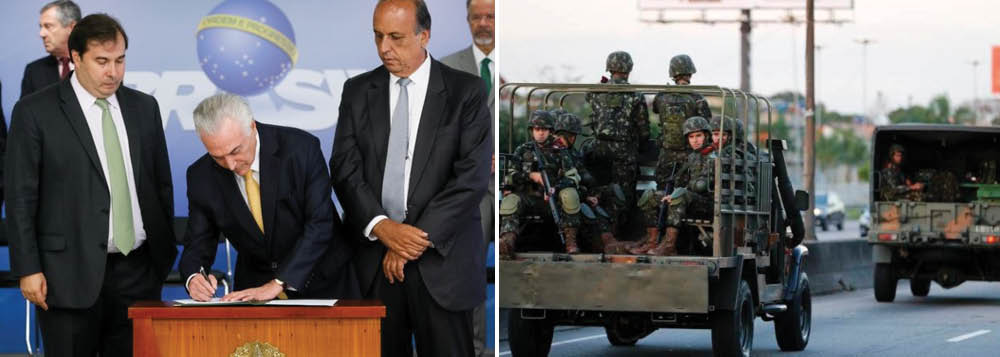 "Num Estado onde intervenções federais contra as mazelas da criminalidade tem sido tão frequentes como inúteis a longo prazo, a nomeação do general Braga Netto para comandar a segurança pública do Rio de Janeiro destina-se a oferecer uma vitrine para Michel Temer", escreve Paulo Moreira Leite, articulista do 247; "Na conjuntura de deprimente fim de feira em que se transformou seu governo, a intervenção é uma tentativa de esconder o fiasco da reforma da previdência" (Foto: Paulo Moreira Leite) "Num Estado onde intervenções federais contra as mazelas da criminalidade tem sido tão frequentes como inúteis a longo prazo, a nomeação do general Braga Netto para comandar a segurança pública do Rio de Janeiro destina-se a oferecer uma vitrine para Michel Temer", escreve Paulo Moreira Leite, articulista do 247; "Na conjuntura de deprimente fim de feira em que se transformou seu governo, a intervenção é uma tentativa de esconder o fiasco da reforma da previdência"