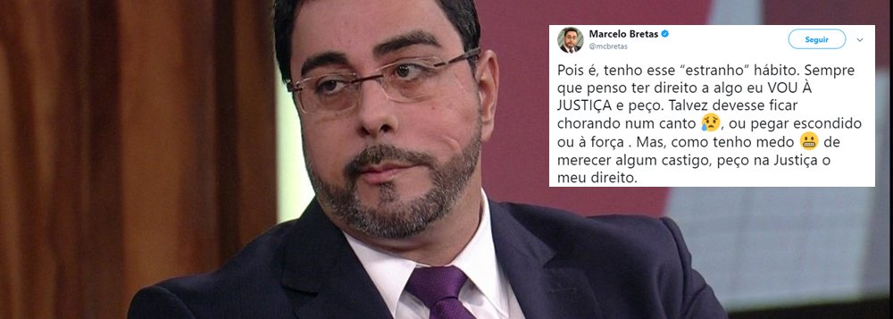 O juiz federal Marcelo Bretas utilizou sua conta no Twitter para defender o direito a acumular o recebimento de auxílio-moradia com a esposa, também juíza Simone Bretas; "Pois é, tenho esse 'estranho' hábito. Sempre que penso ter direito a algo eu VOU À JUSTIÇA e peço. Talvez devesse ficar chorando num canto, ou pegar escondido ou à força. Mas, como tenho medo de merecer algum castigo, peço na Justiça o meu direito", disse Bretas; magistrado recebeu dezenas de críticas de seguidores, que apontaram contradição e imoralidade no benefício (Foto: Aquiles Lins) O juiz federal Marcelo Bretas utilizou sua conta no Twitter para defender o direito a acumular o recebimento de auxílio-moradia com a esposa, também juíza Simone Bretas; "Pois é, tenho esse 'estranho' hábito. Sempre que penso ter direito a algo eu VOU À JUSTIÇA e peço. Talvez devesse ficar chorando num canto, ou pegar escondido ou à força. Mas, como tenho medo de merecer algum castigo, peço na Justiça o meu direito", disse Bretas; magistrado recebeu dezenas de críticas de seguidores, que apontaram contradição e imoralidade no benefício