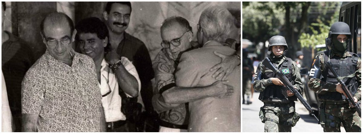 "'Se fosse para ter intervenção no Estado, ela deveria ter ocorrido há mais ou menos 30 anos, quando Moreira Franco era o governador (…) porque um dos casos de maior repercussão do crime organizado do Rio de Janeiro foi o sequestro do publicitário Roberto Medina, foi urdido, tramado, gestado e nascido dentro do Palácio Guanabara'. A afirmação é de Eucimar Oliveira, um dos jornalistas de mais bem sucedida carreira no Rio de Janeiro", relata Fernando Brito, do Tijolaço (Foto: Leonardo Lucena) "'Se fosse para ter intervenção no Estado, ela deveria ter ocorrido há mais ou menos 30 anos, quando Moreira Franco era o governador (…) porque um dos casos de maior repercussão do crime organizado do Rio de Janeiro foi o sequestro do publicitário Roberto Medina, foi urdido, tramado, gestado e nascido dentro do Palácio Guanabara'. A afirmação é de Eucimar Oliveira, um dos jornalistas de mais bem sucedida carreira no Rio de Janeiro", relata Fernando Brito, do Tijolaço