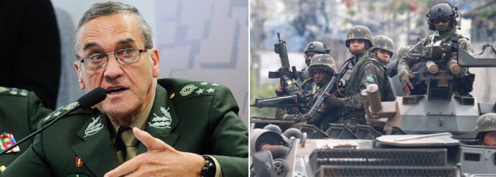 "Em junho de 2017, o comandante do Exército, general Eduardo Dias da Costa Villas Bôas, disse que os servidores militares não gostam de atuar na segurança pública", lembra a jornalista Lilian Milena, no jornal GGN; "A declaração foi feita durante uma audiência pública na Comissão de Relações Exteriores do Senado sobre soberania nacional e projetos estratégicos do Exército", reforça ela; a jornalista cita a posição do general: "Nós não gostamos desse tipo de emprego, não gostamos", disse ele (Foto: Leonardo Lucena) "Em junho de 2017, o comandante do Exército, general Eduardo Dias da Costa Villas Bôas, disse que os servidores militares não gostam de atuar na segurança pública", lembra a jornalista Lilian Milena, no jornal GGN; "A declaração foi feita durante uma audiência pública na Comissão de Relações Exteriores do Senado sobre soberania nacional e projetos estratégicos do Exército", reforça ela; a jornalista cita a posição do general: "Nós não gostamos desse tipo de emprego, não gostamos", disse ele