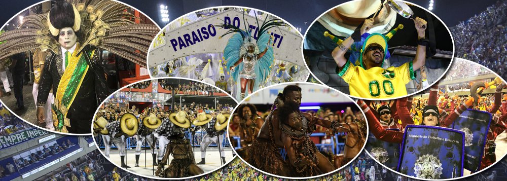 "Quem vai ganhar o desfile de 2018? E isso tem alguma importância? Nós ganhamos! Nós, o povo, já ganhamos um dos melhores carnavais da história desse país. Os quase vinte milhões de desempregados podem soltar um sorriso, mesmo que de 'canto de boca'; os precarizados podem se abraçar; os aposentados e os que querem se aposentar tomem uma cervejinha bem gelada... Ganhamos essa!", escreve o colunista Ângelo Cavalcante, sobre o desfile da Paraíso do Tuiuti; "E para os golpistas de plantão, aos que bateram panelas, que dançaram suas coreografias patéticas, que se vestiram de CBF vejam o inacreditável, se assustem, se espantem, tenham medo... Isso se chama POVO e para vossos pecados e arrependimentos, ele está mais vivo do que nunca!" (Foto: Ângelo Cavalcante) "Quem vai ganhar o desfile de 2018? E isso tem alguma importância? Nós ganhamos! Nós, o povo, já ganhamos um dos melhores carnavais da história desse país. Os quase vinte milhões de desempregados podem soltar um sorriso, mesmo que de 'canto de boca'; os precarizados podem se abraçar; os aposentados e os que querem se aposentar tomem uma cervejinha bem gelada... Ganhamos essa!", escreve o colunista Ângelo Cavalcante, sobre o desfile da Paraíso do Tuiuti; "E para os golpistas de plantão, aos que bateram panelas, que dançaram suas coreografias patéticas, que se vestiram de CBF vejam o inacreditável, se assustem, se espantem, tenham medo... Isso se chama POVO e para vossos pecados e arrependimentos, ele está mais vivo do que nunca!"