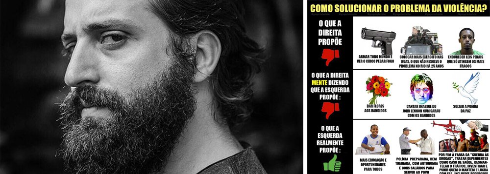 Gregório Duvivier postou um meme nas redes sociais que praticamente desenha para a direita xucra que não entendeu o que a esquerda compreende como solução para o problema grave de violência no Rio de Janeiro (Foto: Aquiles Lins) Gregório Duvivier postou um meme nas redes sociais que praticamente desenha para a direita xucra que não entendeu o que a esquerda compreende como solução para o problema grave de violência no Rio de Janeiro