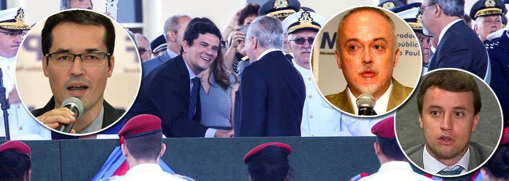 Colocado no poder para salvar políticos corruptos, entregar o pré-sal às multinacionais que patrocinaram o golpe e liquidar com as aposentadorias dos brasileiros, Michel Temer só sentou na cadeira porque contou com o apoio inestimável da Operação Lava Jato – peça central no golpe dos ladrões contra a presidente honesta Dilma Rousseff; diante desse quadro, soa estranho que procuradores como Carlos Fernando Lima, Deltan Dallagnol e Diego Castor venham agora protestar contra o político mais impopular do mundo, colocado por eles na presidência (Foto: Leonardo Attuch) Colocado no poder para salvar políticos corruptos, entregar o pré-sal às multinacionais que patrocinaram o golpe e liquidar com as aposentadorias dos brasileiros, Michel Temer só sentou na cadeira porque contou com o apoio inestimável da Operação Lava Jato – peça central no golpe dos ladrões contra a presidente honesta Dilma Rousseff; diante desse quadro, soa estranho que procuradores como Carlos Fernando Lima, Deltan Dallagnol e Diego Castor venham agora protestar contra o político mais impopular do mundo, colocado por eles na presidência