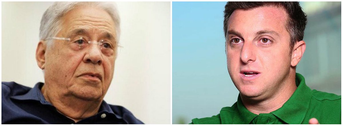 O ex-presidente Fernando Henrique Cardoso (PSDB) avaliou como positiva uma candidatura do apresentador Luciano Huck à Presidência da República com o objetivo de "arejar" e "botar em perigo a política tradicional"; "É bom ter gente como Luciano porque precisa arejar, botar em perigo a política tradicional, mesmo que seja do meu partido. É preciso que ela seja desafiada por pessoas portadoras de ideias e processos políticos novos para que o próprio partido possa avançar. Está havendo sinal nessa direção", disse o tucano (Foto: Leonardo Lucena) O ex-presidente Fernando Henrique Cardoso (PSDB) avaliou como positiva uma candidatura do apresentador Luciano Huck à Presidência da República com o objetivo de "arejar" e "botar em perigo a política tradicional"; "É bom ter gente como Luciano porque precisa arejar, botar em perigo a política tradicional, mesmo que seja do meu partido. É preciso que ela seja desafiada por pessoas portadoras de ideias e processos políticos novos para que o próprio partido possa avançar. Está havendo sinal nessa direção", disse o tucano