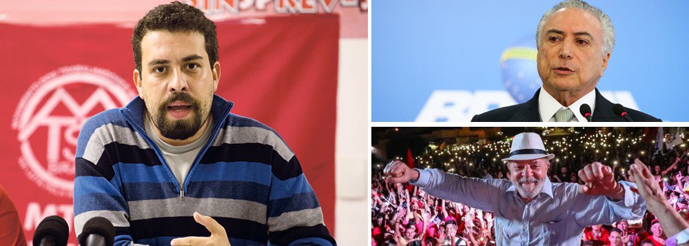 Em nota, o Movimento dos Trabalhadores Sem Teto (MTST), coordenado por Guilherme Boulos, critica a caçada judicial contra o ex-presidente Lula e defende o direito de sua candidatura presidencial; "O MTST se coloca na luta em defesa do direito de Lula ser candidato. Trata-se de defender a democracia contra mais um passo do golpe, até porque esse julgamento tem se demonstrado profundamente anti-democrático, baseado mais em certas convicções do que em provas concretas. Por isso estaremos em Porto Alegre no dia 24 de janeiro construindo as manifestações", diz o MTST (Foto: Aquiles Lins) Em nota, o Movimento dos Trabalhadores Sem Teto (MTST), coordenado por Guilherme Boulos, critica a caçada judicial contra o ex-presidente Lula e defende o direito de sua candidatura presidencial; "O MTST se coloca na luta em defesa do direito de Lula ser candidato. Trata-se de defender a democracia contra mais um passo do golpe, até porque esse julgamento tem se demonstrado profundamente anti-democrático, baseado mais em certas convicções do que em provas concretas. Por isso estaremos em Porto Alegre no dia 24 de janeiro construindo as manifestações", diz o MTST